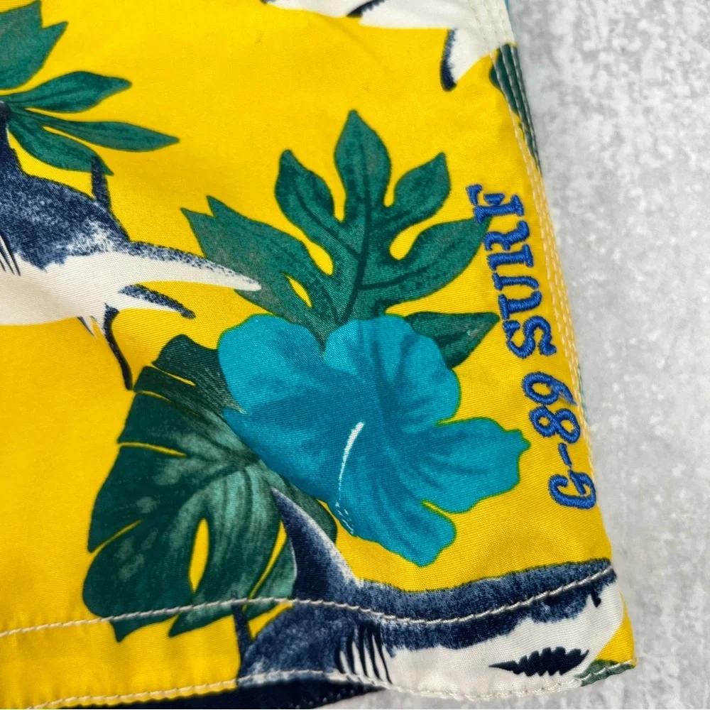 4T🦈🩳💦Boys GAP Boardshorts Swim Bathing Suits Set of 2 Shark Ocean & Floral Print